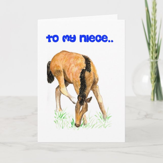 Cartão 'Foal' Birthday Card for Niece (Frente)