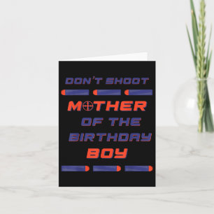 Cartão Foam Dart War - Mãe de Aniversário - Camisa-Mãe