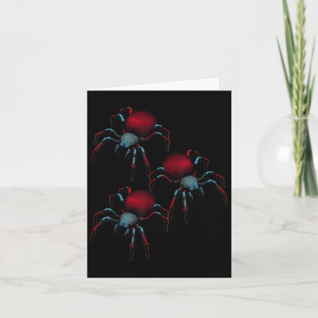 Cartão Fobia de Aranha Aranha 3d Mulher Mulheres Homem Cr (Frente)
