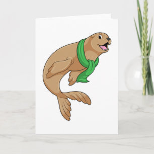 Cartão Foca com Cachecol