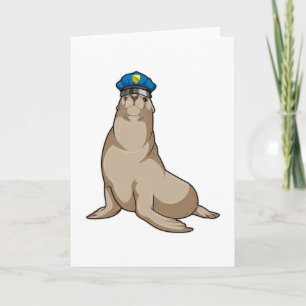 Cartão Foca como oficial de polícia