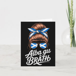Cartão Fofa Alba Gu Bràth Viagem Escócia Garota Férias Mã