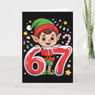 Cartão Fofa Elfa Seis Sete 6 7 Meme Natal Divertido Fanta