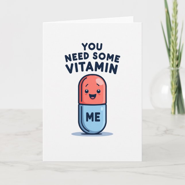 Cartão Fofo de Vitamina Simples (Frente)