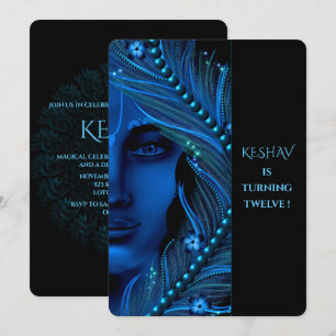 Cartão fofo do Krishna para aniversário - arte de 