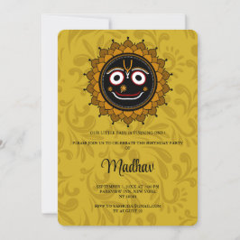 Cartão fofo do Krishna para aniversário - Arte de 