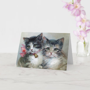 Cartão Fofo e mais fofo, gatinhos adoráveis,