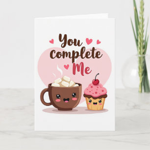 Cartão Fofo Kawaii Você Me Completa