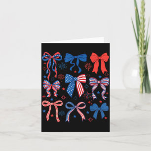 Cartão Fofo Vermelho Branco e Azul Americano do Dia 4 de