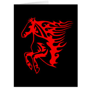 Cartão Fogo Chato Vermelho Bronco Mustang Cavalo Selvagem