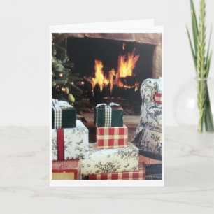 CARTÃO **FOGO DE COZY** COM PRESENTES ENVOLVIDOS "NATAL D