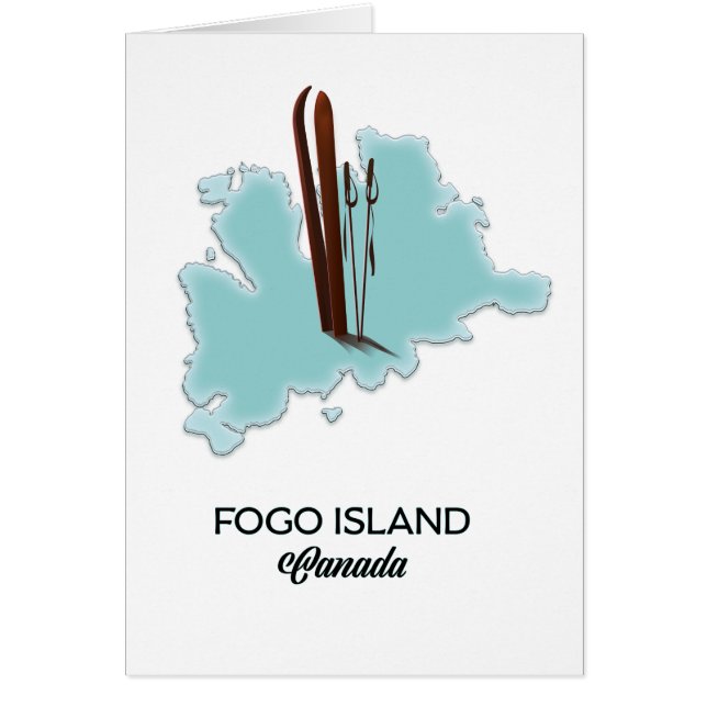 Cartão Fogo Island Canada map poster (Frente)