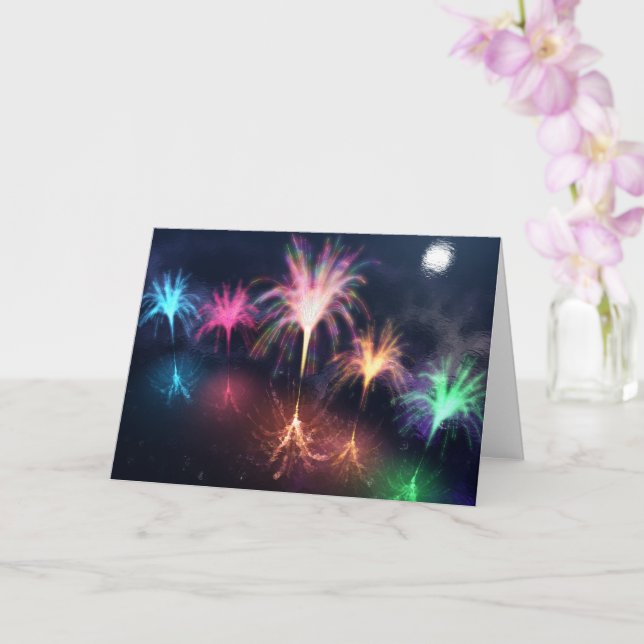 Cartão Fogo na placa de água (Orquídea)