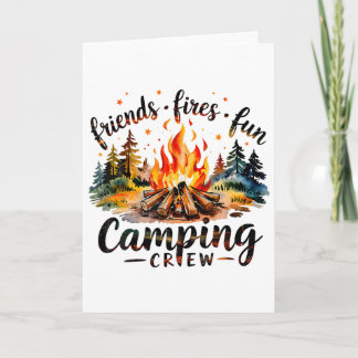 Cartão Fogos Amigos Diversão Acampamento Equipe Acampamen