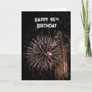 Cartão Fogos de Artifício de 45 Anos de Idade
