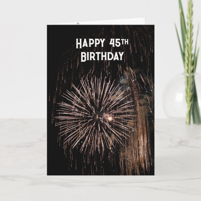 Cartão Fogos de Artifício de 45 Anos de Idade (Frente)