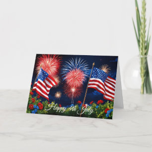 Cartão Fogos de Artifício de 4 de Julho