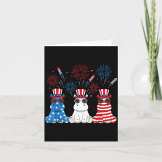 Cartão Fogos de Artifício Divertidos Bandeira Americana d