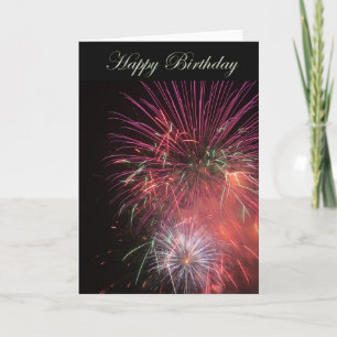 Cartão Fogos-de-artifício do feliz aniversario