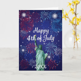Cartão Fogos de Artifício Feliz 4 de Julho