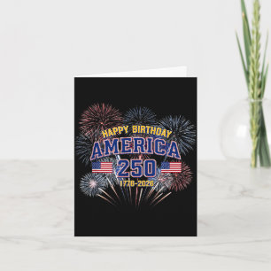 Cartão fogos de artifício patrióticos do 250º aniversário