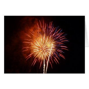 Cartão Fogos de artifício vermelho, branco e azul I Patri