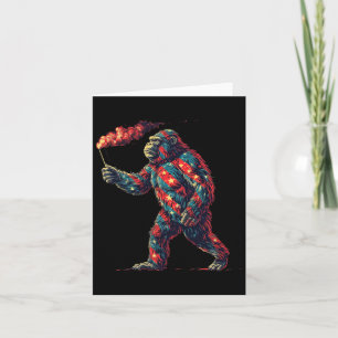Cartão Foguetes de Bigfoot 4 de Julho Homens Sasquatch Am