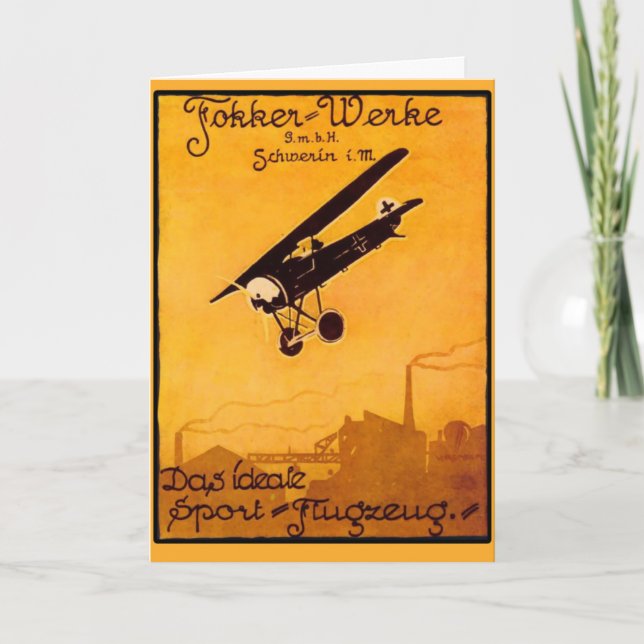 Cartão Fokker Worke Poster em Notecards (Frente)