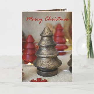 Cartão Folded Aged Gold Tree Christmas Card