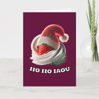 Cartão Folded Christmas Card Strawberry Cream NZ Fern 