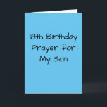 Cartão Folded Greeting Card<br><div class="desc">18th Birthday prayer for son.</div>