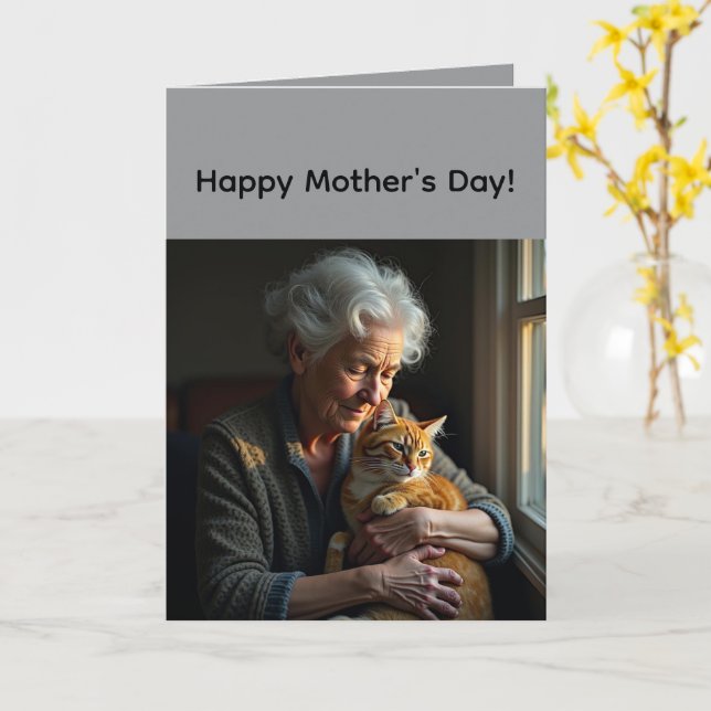 Cartão Folded Greeting Card for Mother's Day (Flor Amarela)