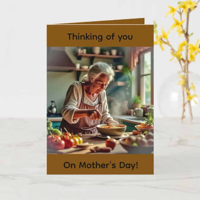 Cartão Folded Greeting Card for Mother's Day (Flor Amarela)
