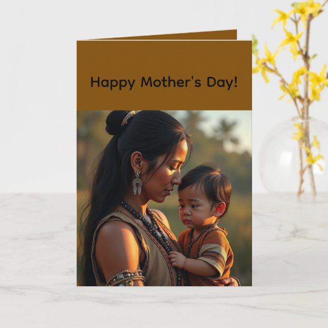 Cartão Folded Greeting Card for Mother's Day (Flor Amarela)