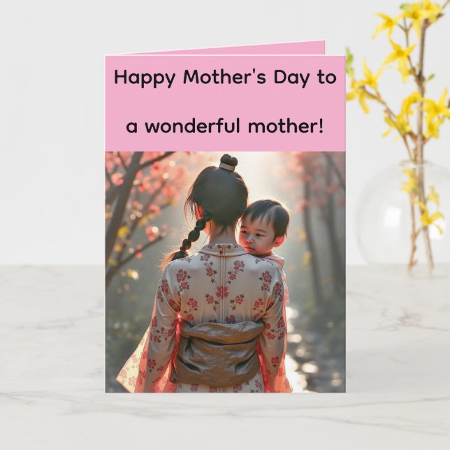 Cartão Folded Greeting Card for Mother's Day (Flor Amarela)