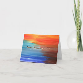 Cartão Folded Greeting Card with picture of Loons