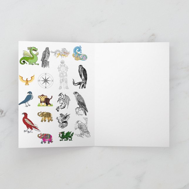 Cartão Folded Greeting Cards | Dragon Knight Fantasy (Interior)