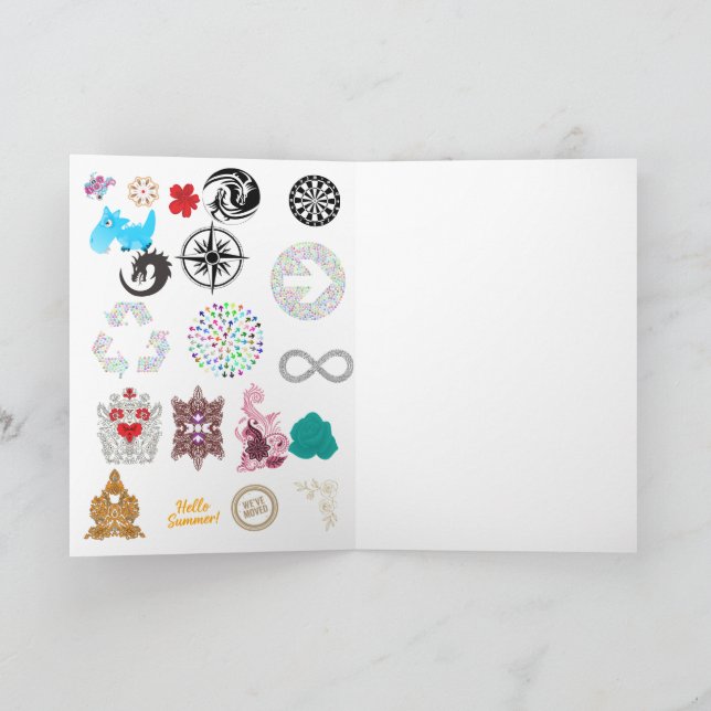 Cartão Folded Greeting Cards | Paisley Floral Ornamental (Interior)