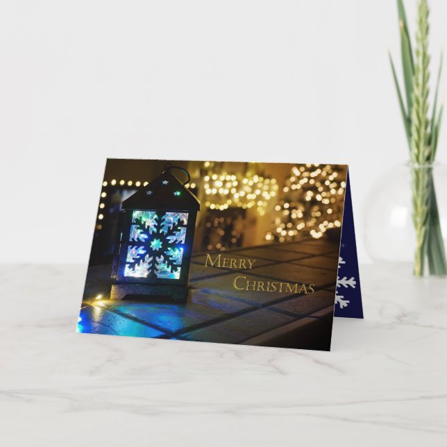 Cartão Folded Snowflake Light Card (Frente)