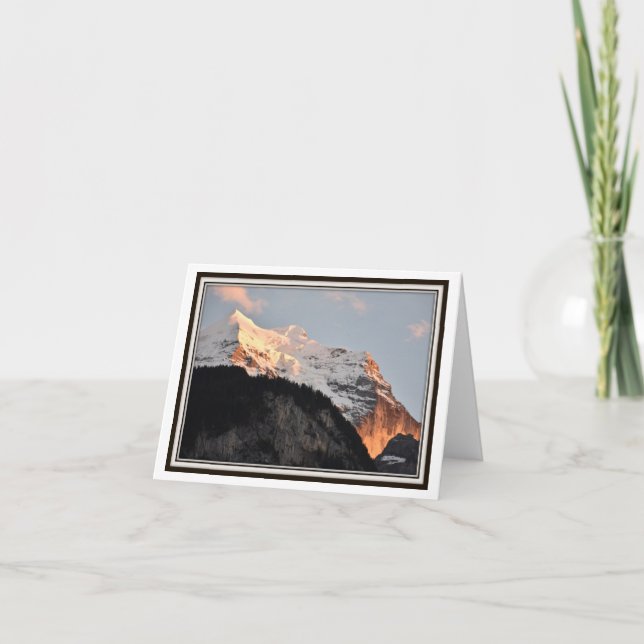 Cartão Folding Greeting Card – Alpenglow, Swiss Alps (Frente)