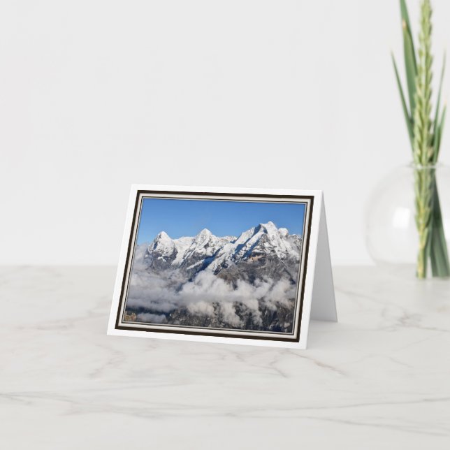 Cartão Folding Greeting Card – Rising Clouds in the Alps (Frente)