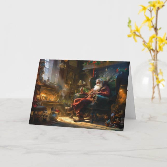 Cartão Folga de Natal dos papais noeis (Flor Amarela)