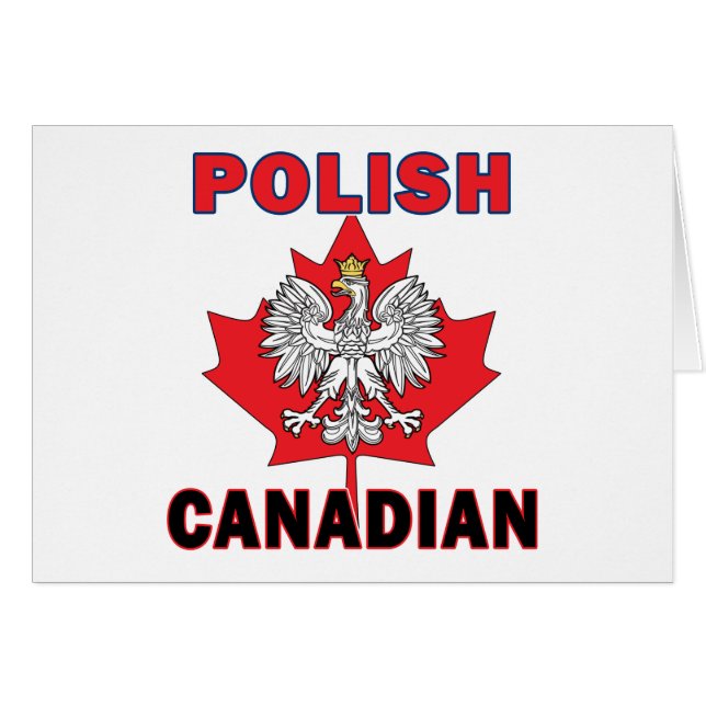 Cartão Folha de águia canadiana polonesa (Frente Horizontal)
