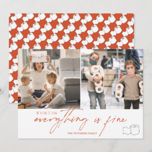 Cartão Folha de banheiro engraçada 2020 fina 2 fotos em l