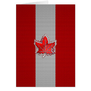 Cartão Folha de bordo vermelha canadense no estilo da