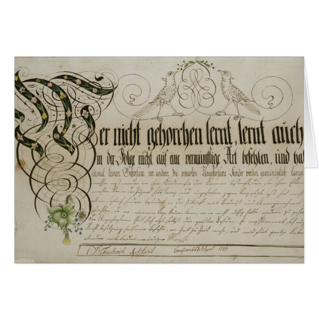 Cartão Folha do álbum, 1789 (Frente Horizontal)