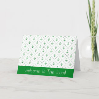 Cartão Folha Verde Bem-vindo à Equipe Novo Funcionário