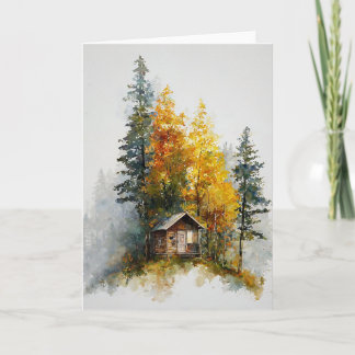 Cartão Folhagem De Queda Em Aquarelas