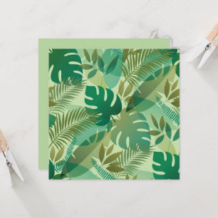 Cartão Folhagem Tropical Arejada Folhas Verdes