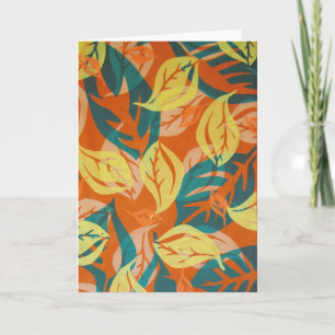 Cartão Folhas Abstratas Caindo, Fiberart